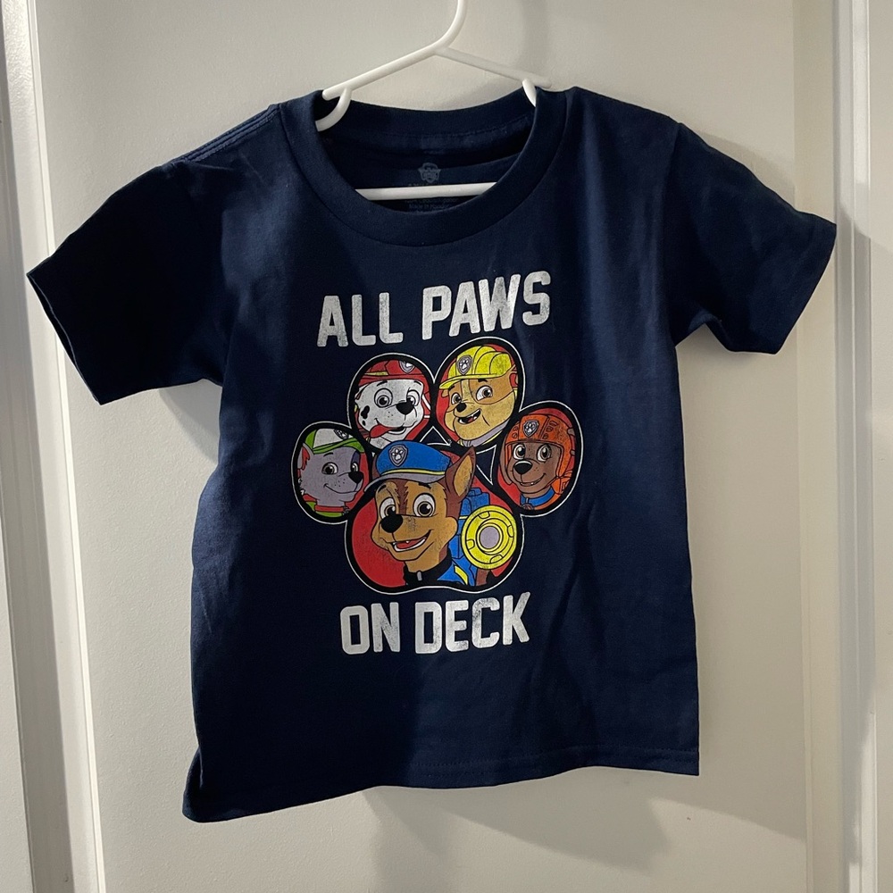 Nickelodeon Navy Blue "All Paws On Deck" Paw Patrol Tee
